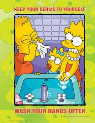 The Simpsons™ Safety Posters: Keep Your Germs To Yourself - Wash Your Hands Often