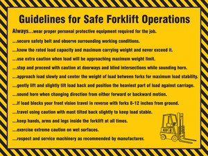 Safety Posters: Guidelines For Safe Forklift Operations