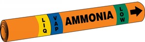 IIAR Cling-Tite Ammonia Pipe Marker: (blank)/LIQ/VAP/LOW