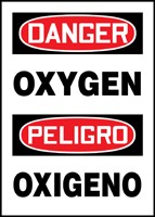 Bilingual OSHA Danger Safety Sign: Oxygen