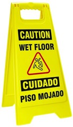Bilingual Caution Fold-Ups® : Wet Floor