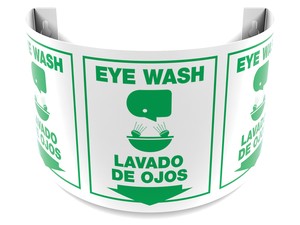 Bilingual 180D Projection™ Sign: Eye Wash/Lavado De Ojos