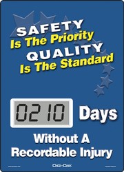 Mini Digi-Day® Electronic Scoreboards: Safety Is The Priority Quality Is The Standard - _ Days Without A Recordable Injury