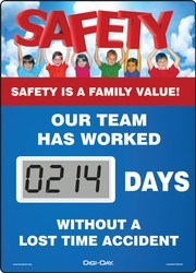 Mini Digi-Day® Electronic Scoreboards: Safety Is A Family Value - Our Team Has Worked _ Days Without A Lost Time Accident