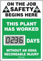 Mini Digi-Day® Electronic Scoreboards: This Plant Has Worked _ Days Without an OSHA Recordable Accident