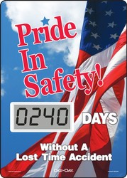 Mini Digi-Day® Electronic Scoreboards: Pride In Safety: _ Days Without A Lost Time Accident