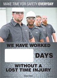 Mini Digi-Day® Magnetic Faces: Make Time For Safety Everyday - We Have Worked _ Days Without A Lost Time Injury