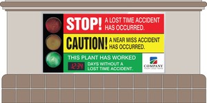 Backlit Monument Digi-Day®  Electronic Scoreboards: This Plant Has Worked _ Days Without A Lost TIme Accident