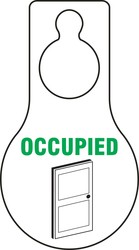 Shaped Door Knob Hanger Safety Tag: Occupied
