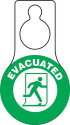 Shaped Door Knob Hanger Safety Tag: Evacuated