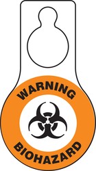 Shaped Hanger Tag: Warning - Biohazard