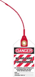 French Loop 'n Lock™ OSHA Danger Safety Tag: Ne Pas Faire Concionner