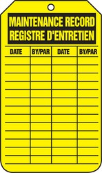 BILINGUAL FRENCH TAG - EQUIPMENT STATUS