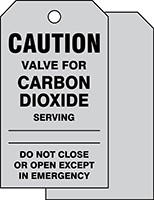 Caution Safety Tag: Valve For Carbon Dioxide