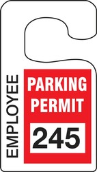 Standard Vertical Hanging Parking Permit: Employee Parking Permit