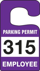 VERTICAL HANGING TAGS: PARKING PERMIT EMPLOYEE 