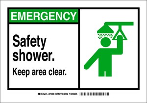 Emergency Safety Shower Keep Area Clear