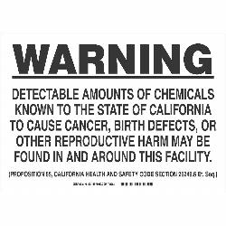 California chemical cancer warning sign