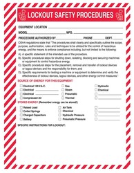 Lockout Procedure Station: Lockout Safety Procedure Form