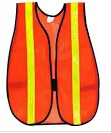 Safety vest, polyester mesh w/ hook-&-loop closure & 1 3/8" lime stripes