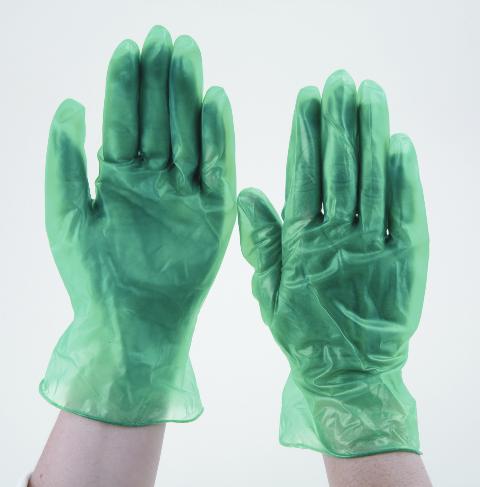 6.5-Mil Green Vinyl Disposable Gloves