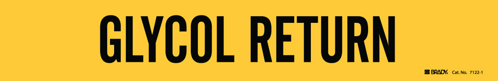 Pipe marker tape, Glycol Return