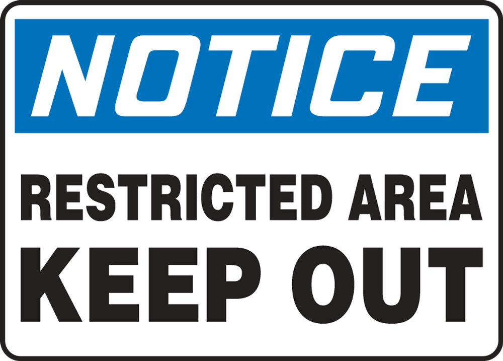 Contractor Preferred OSHA Notice Safety Sign: Restricted Area - Keep Out