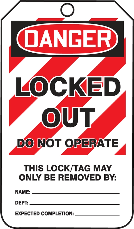 Mini OSHA Danger Safety Tag: Locked Out