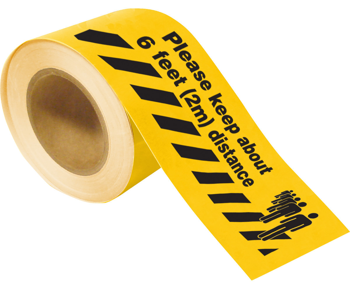 Please Keep About 6 Feet (2m) Distance floor tape