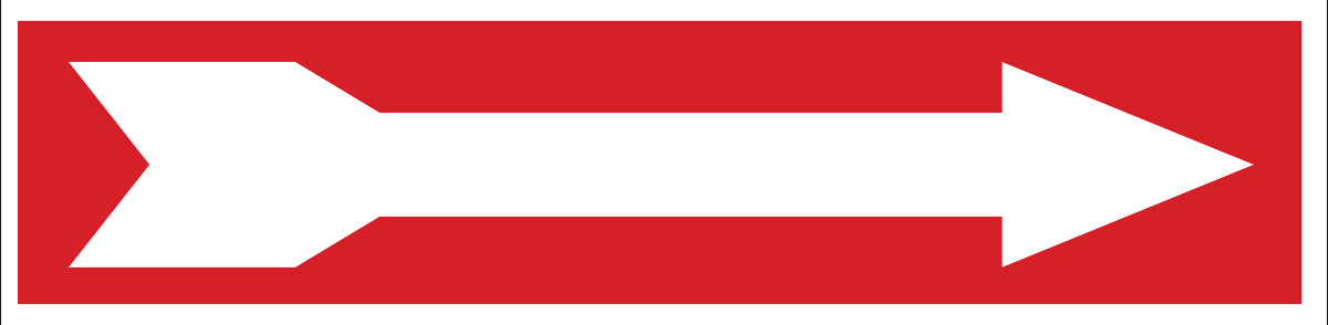 (White arrow on red background)