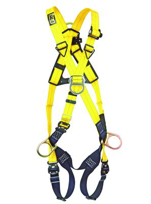 Cross-over style harness w/ quick-connect legs