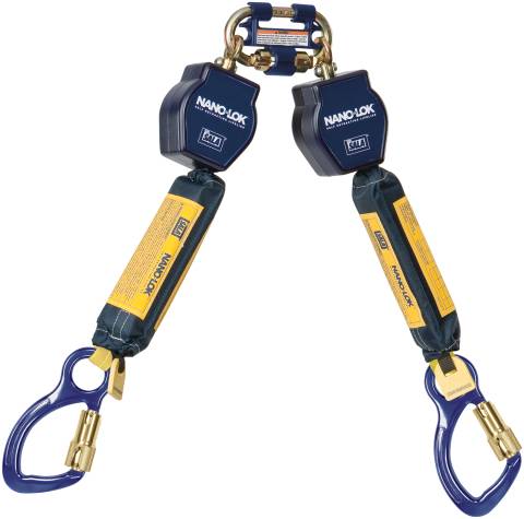 SRL, twin-leg w/ connector & (2) aluminum carabiners (captive eye)