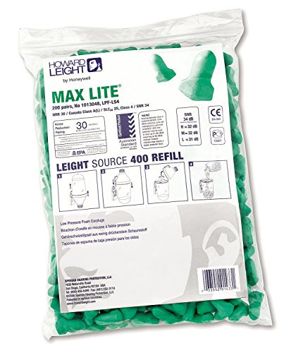 10 Zip top bags of 200 pairs of MAXLite earplugs
