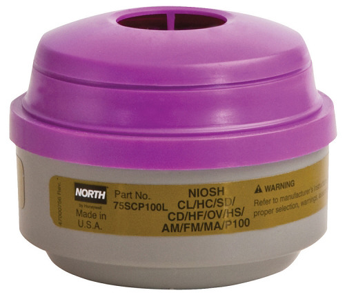 CARTRIDGE, NORTH " DEFENDER " MULTI PURPOSE FOR ORGANIC VAPORS & ACID GASSES W/ P100 PARTICULATE FILTER ( PR )