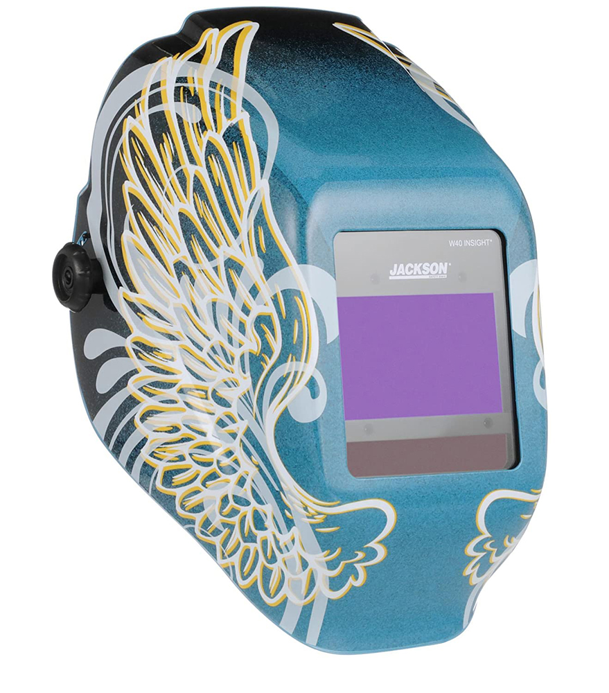 Surewerx Jackson 46100 Insight Variable ADF – Digital Welding Helmet, Gold Wings
