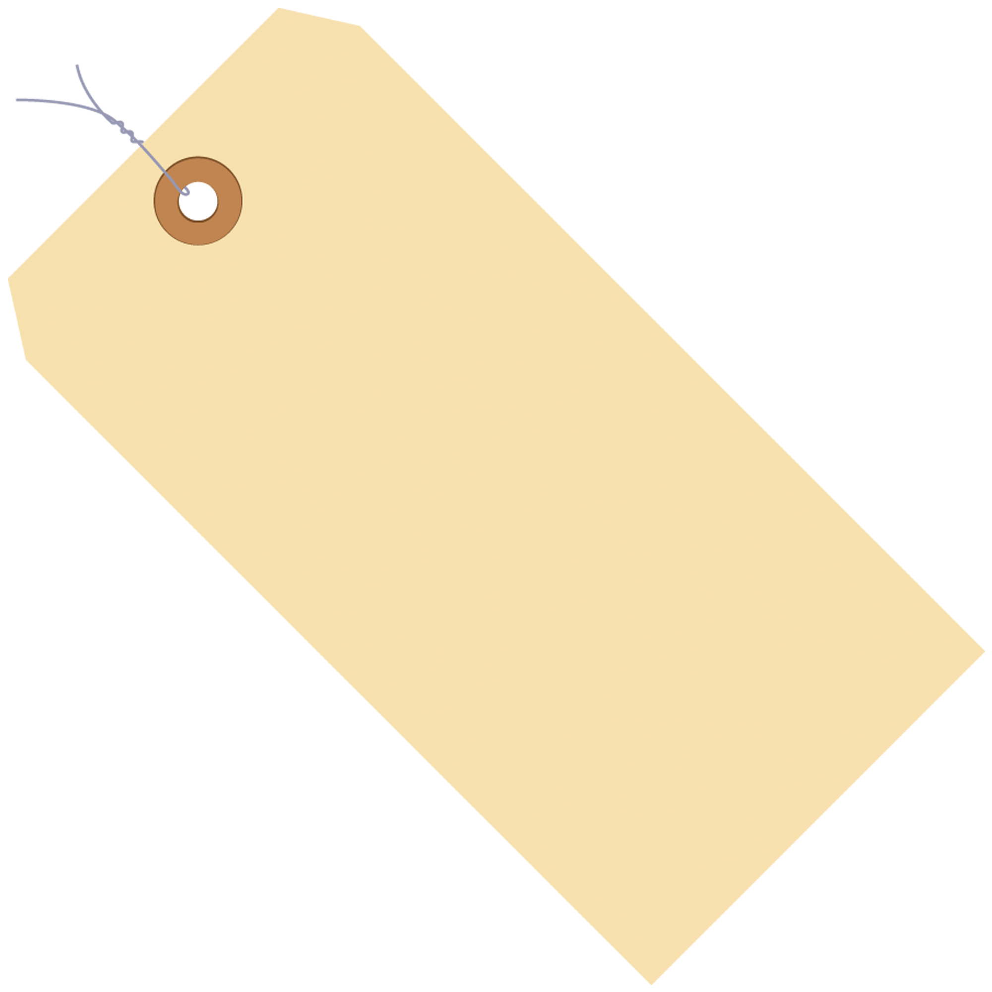 5 1/4 x 2 5/8" 13 Pt. Manila Shipping Tags - Pre-Wired