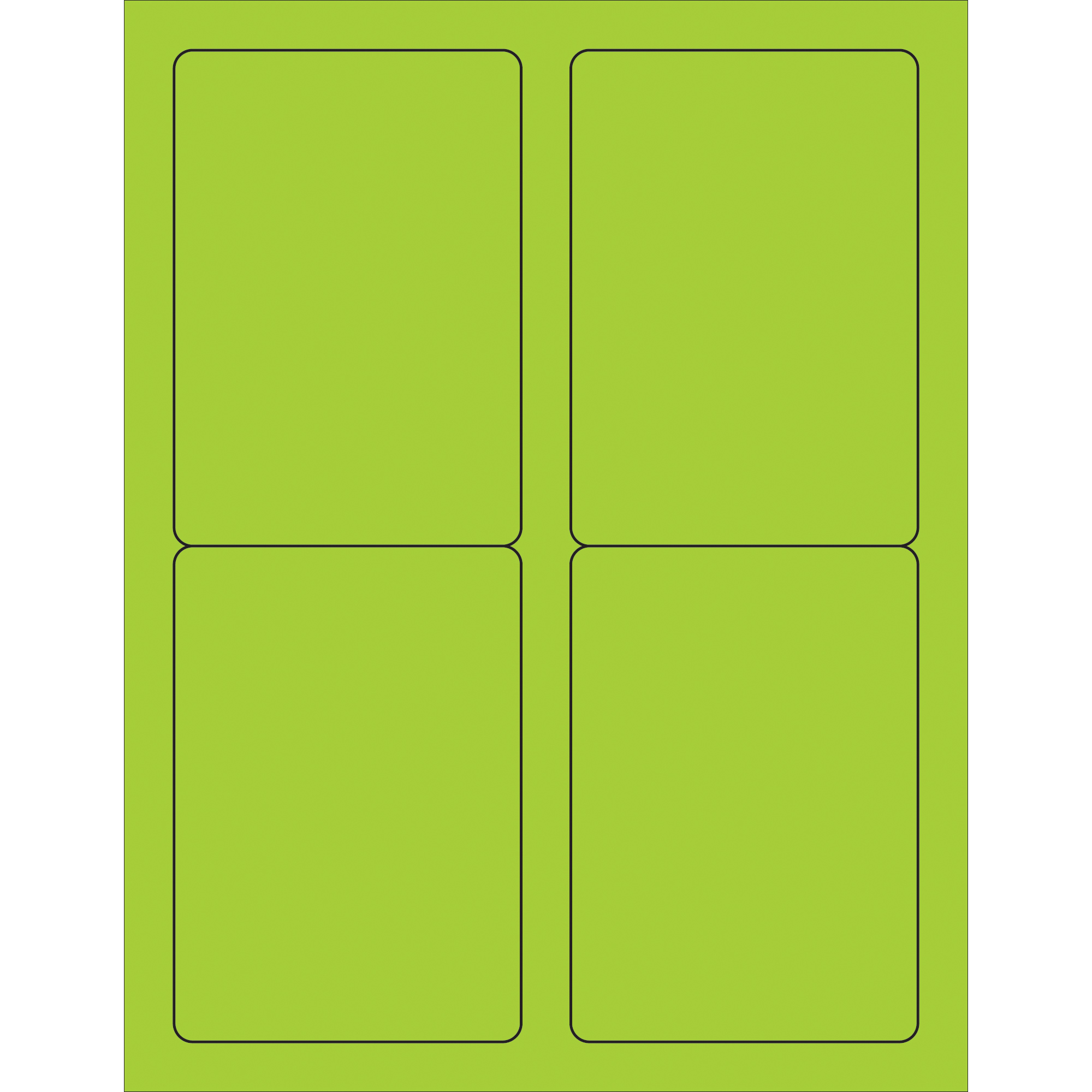 3 1/2 x 5" Green Rectangle Laser Labels