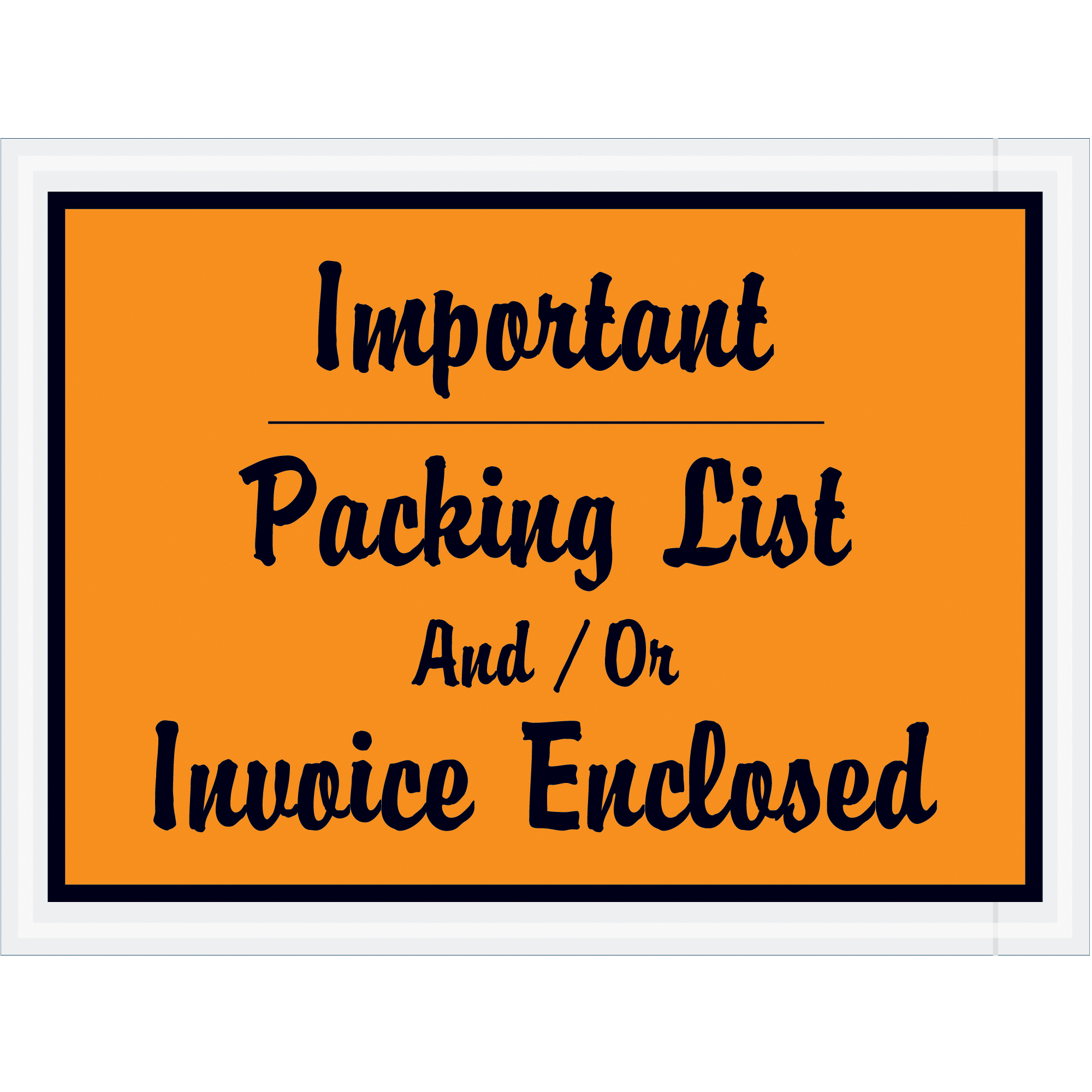 4 1/2 x 6" Orange "Important Packing List And/Or Invoice Enclosed" Envelopes