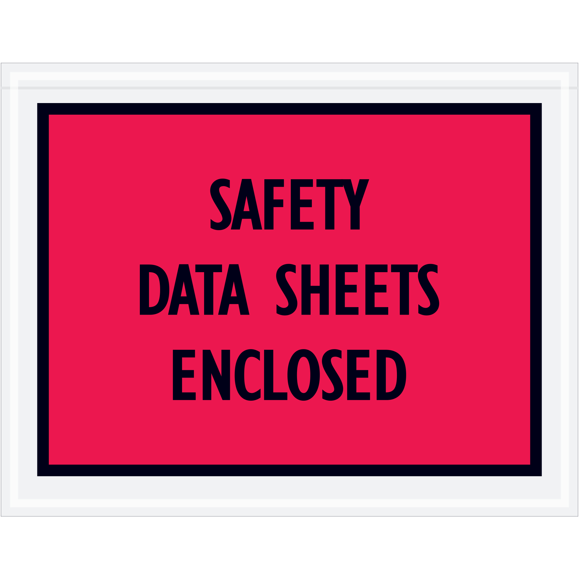 7 x 5 1/2" Red "Safety Data Sheets Enclosed" Envelopes