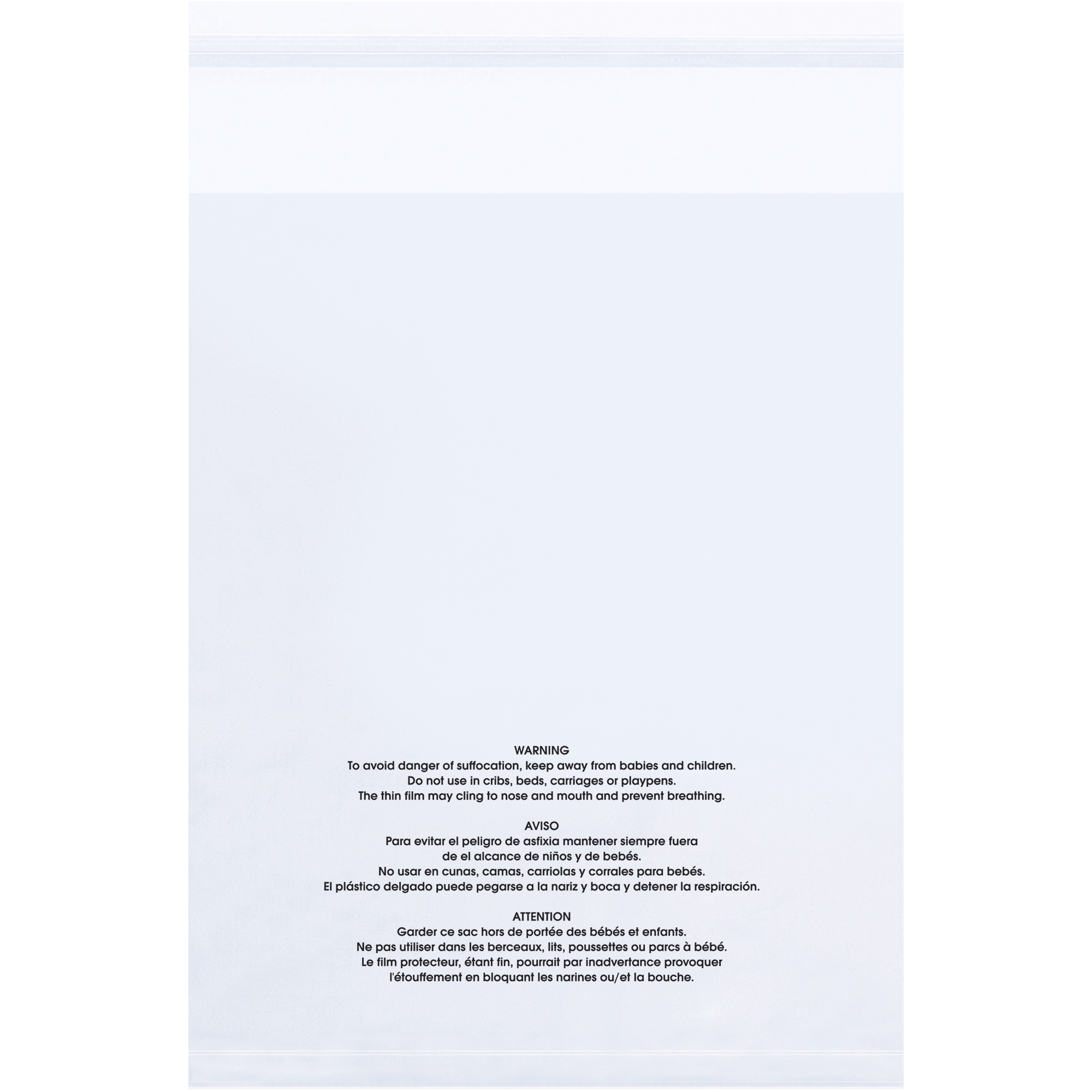 18 x 24" - 1.5 Mil (100 Pack) Resealable Suffocation Warning Poly Bags