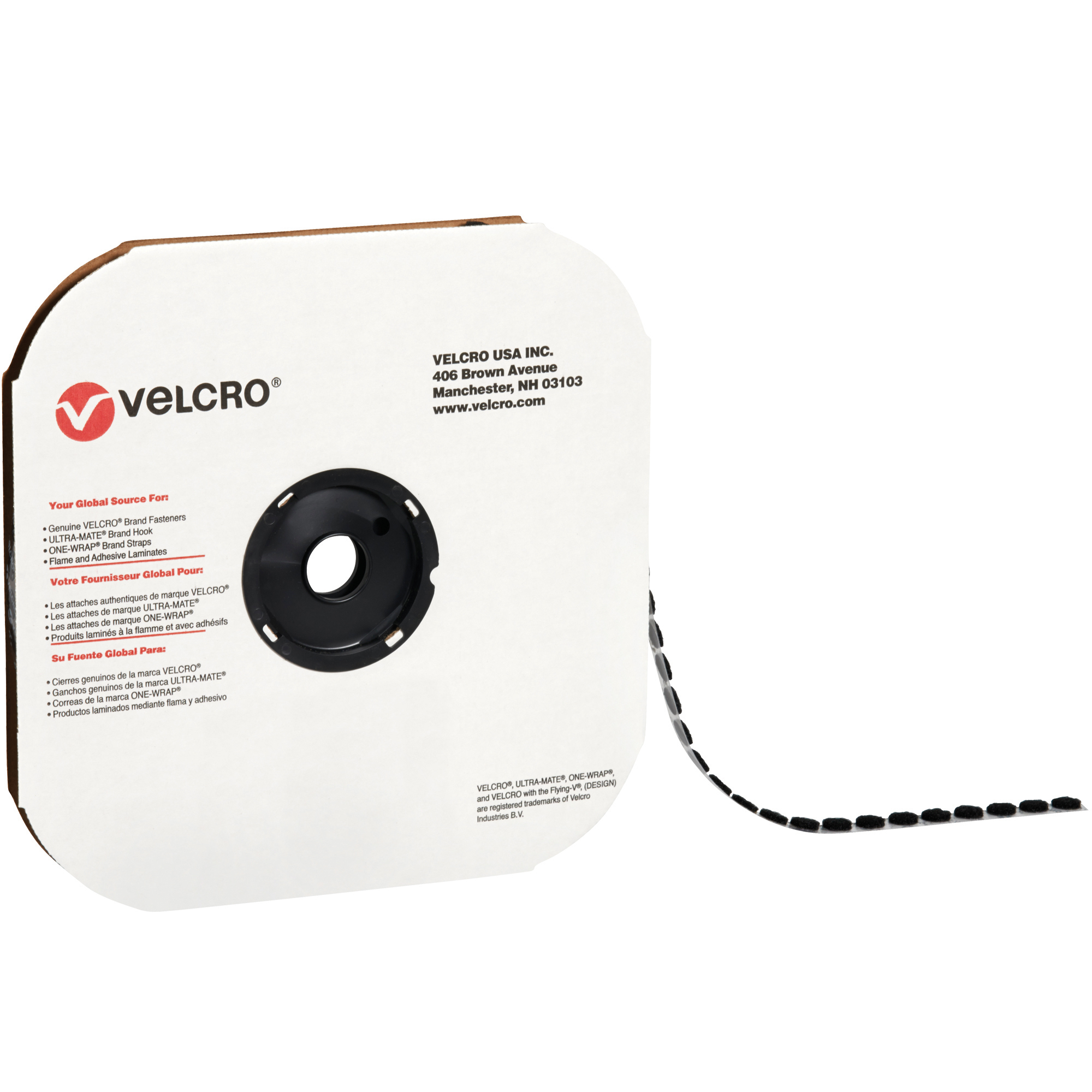 1/2" - Loop - Black VELCRO® Brand Tape - Individual Dots